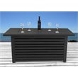 Pemberly Row Steel Propane/Natural Gas Fire Pit Table in Black