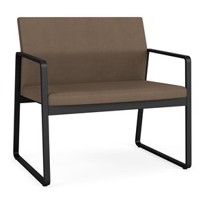 Pemberly Row Polyurethane Bariatric Chair in Black/Castillo Quarry