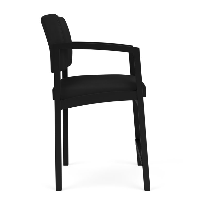 Pemberly Row Modern Polyurethane Hip Chair in Black/Castillo Black