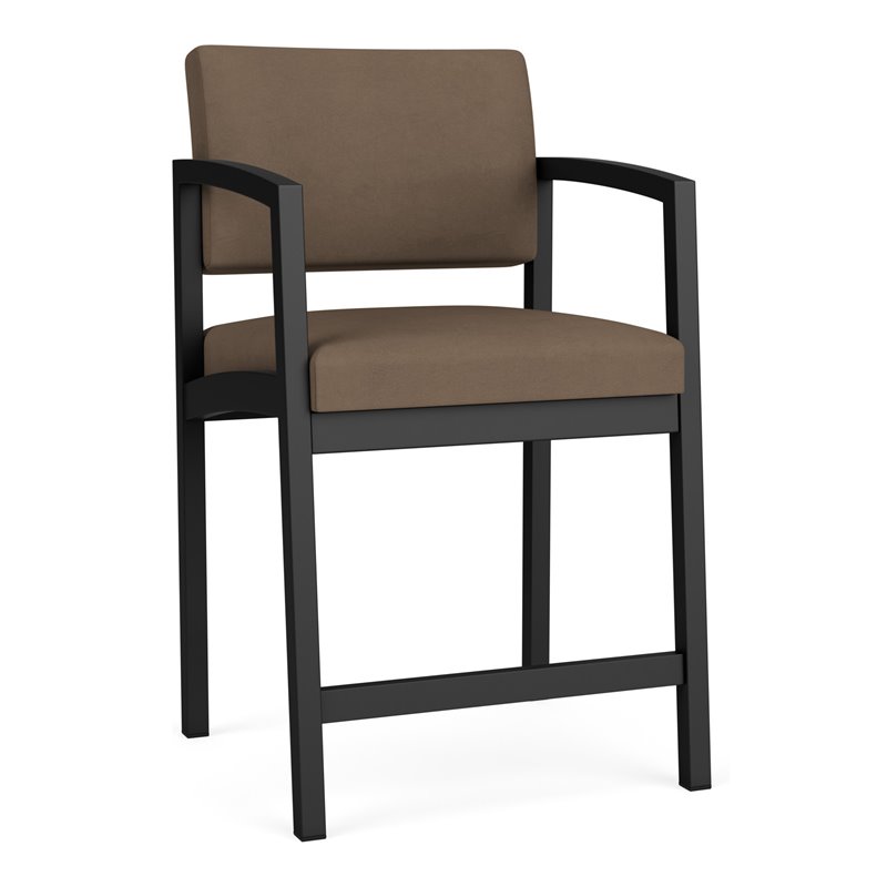 Pemberly Row Modern Polyurethane Hip Chair in Black/Castillo Quarry