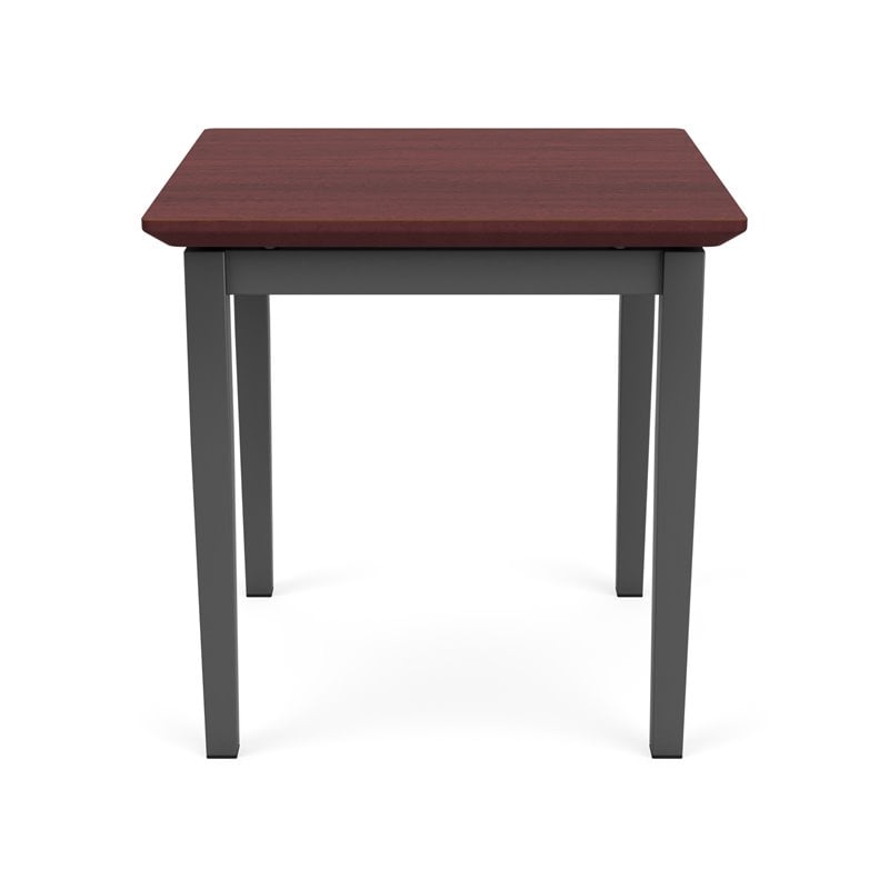 Pemberly Row Metal Modern End Table in Charcoal/Chelsea Mahogany