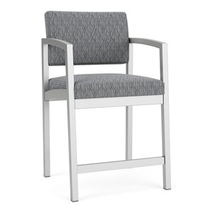 Pemberly Row Modern Fabric Hip Chair in Silver/Adler Gray Flannel