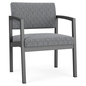 Pemberly Row Fabric Oversize Guest Chair in Charcoal/Adler Gray Flannel