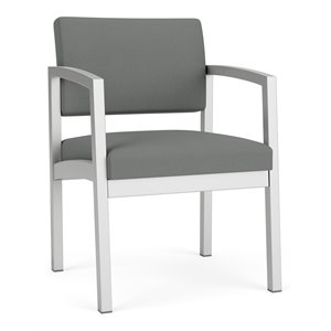 Pemberly Row Modern Fabric Guest Chair in Silver/Open House Asteroid