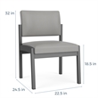 Pemberly Row Polyurethane Armless Guest Chair in Silver/Castillo Metal