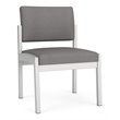 Pemberly Row Polyurethane Armless Guest Chair in Silver/Castillo Metal
