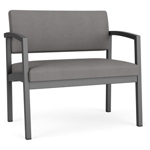 Pemberly Row Polyurethane Bariatric Chair in Charcoal/Castillo Metal