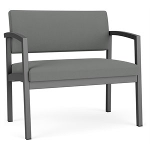 Pemberly Row Fabric Bariatric Chair in Charcoal/Open House Asteroid