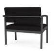 Pemberly Row Fabric Bariatric Chair in Charcoal/Open House Black