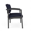 Pemberly Row Fabric Bariatric Chair in Charcoal/Open House Navy