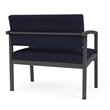 Pemberly Row Fabric Bariatric Chair in Charcoal/Open House Navy