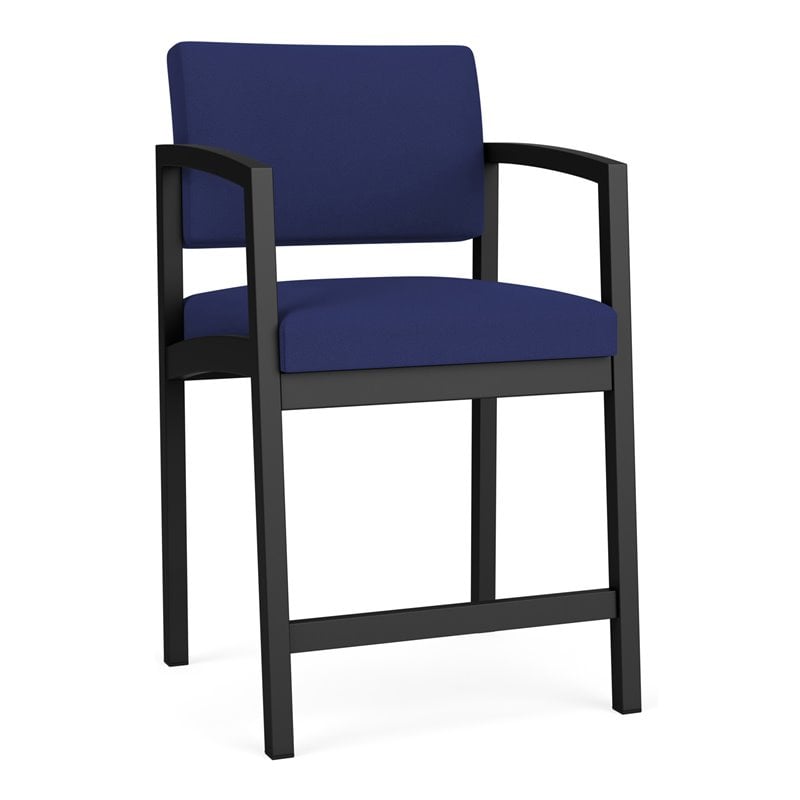 Pemberly Row Modern Fabric Hip Chair in Black/Open House Cobalt
