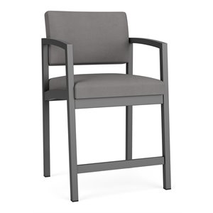 Pemberly Row Modern Polyurethane Hip Chair in Charcoal/Castillo Metal
