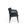 Pemberly Row Fabric 3 Seats Reception Chair in Charcoal/Adler Midnight Sky