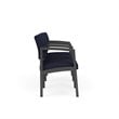 Pemberly Row Fabric 3 Seats Reception Chair in Charcoal/Open House Navy