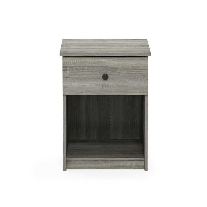 Pemberly Row Engineered Wood Nightstand with One Drawer in French Oak Gray