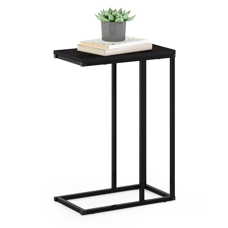 Pemberly Row Engineered Wood Living Sofa Side Table in Americano Black
