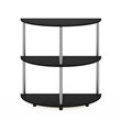 Pemberly Row Turn-N-Tube Engineered Wood Half Round Console Table in Black Oak