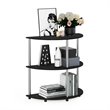 Pemberly Row Turn-N-Tube Engineered Wood Half Round Console Table in Black Oak