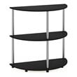 Pemberly Row Turn-N-Tube Engineered Wood Half Round Console Table in Black Oak