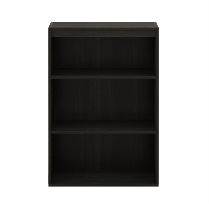 Pemberly Row Contemporary Engineered Wood 3-Tier Open Shelf in Cinnamon Cherry