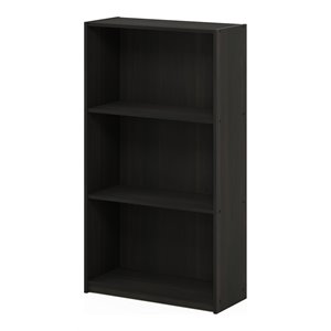 Pemberly Row Basic Engineered Wood 3-Tier Bookcase Storage Shelves in Espresso