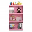 Pemberly Row Engineered Wood 3-Tier Bookcase Storage Shelves in Pink
