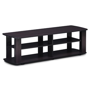 Pemberly Row Wood Entertainment Center TV Stand in for TV up to 50&quot Dark Walnut