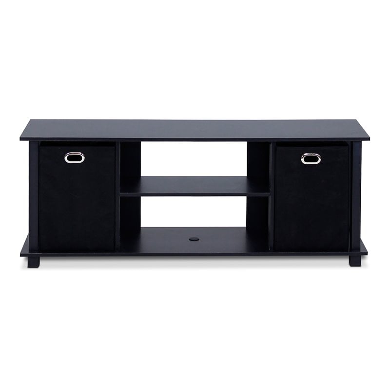 Pemberly Row Wood Entertainment Center w/Storage Bins for TV up to 50