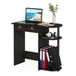 Pemberly Row Wood Home Laptop Notebook Computer Desk in Espresso/Black