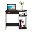 Pemberly Row Wood Home Laptop Notebook Computer Desk in Espresso/Black