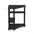 Pemberly Row Wood Space Saving Corner Desk w/ Shelves - Espresso/Black