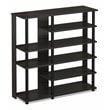 Pemberly Row Turn-N-Tube Engineered Wood Multi Storage Shoe Rack in Espresso