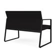 Pemberly Row Modern Fabric Reception Loveseat in Black/Open House Black