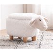 Pemberly Row Shiloh The Sheep Fabric Storage Ottoman/Stool in White/Natural