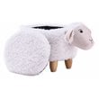 Pemberly Row Shiloh The Sheep Fabric Storage Ottoman/Stool in White/Natural
