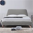 Pemberly Row Wood and Fabric Upholstered Queen Platform Bed in Gray