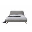 Pemberly Row Wood and Fabric Upholstered Queen Platform Bed in Gray