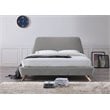 Pemberly Row Wood and Fabric Upholstered Queen Platform Bed in Gray