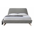Pemberly Row Wood and Fabric Upholstered Queen Platform Bed in Gray