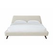 Pemberly Row Wood and Fabric Upholstered King Platform Bed in Beige
