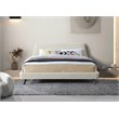 Pemberly Row Wood and Fabric Upholstered King Platform Bed in Beige