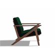 Pemberly Row Solid Wood and Velvet Upholstered Accent Armchair in Green
