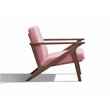Pemberly Row Solid Wood and Velvet Upholstered Accent Armchair in Blush Pink