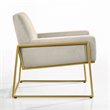 Pemberly Row Steel & Velvet Upholstered Lounge Accent Chair in Abalone Gray
