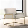 Pemberly Row Steel & Velvet Upholstered Lounge Accent Chair in Abalone Gray