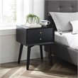 Pemberly Row Contemporary MDF Wood Night Stand in Matte Black