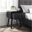 Pemberly Row Contemporary MDF Wood Night Stand in Matte Black