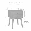 Pemberly Row Contemporary MDF Wood Night Stand in Matte Black