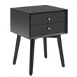 Pemberly Row Contemporary MDF Wood Night Stand in Matte Black